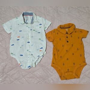 Carter's Whale and Pineapple Bodysuit Set - White and Mustard Size 12m
